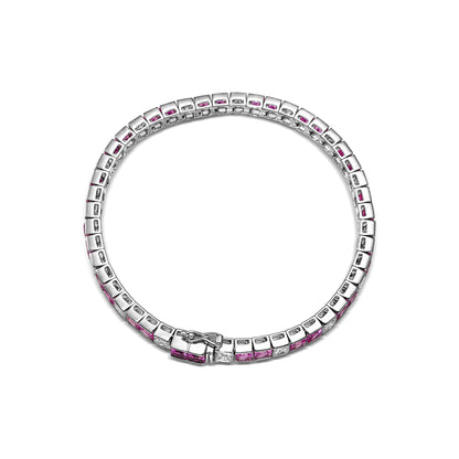 18K White Gold tennis Bracelet With 16.10 TCW Fancy Colored Diamonds