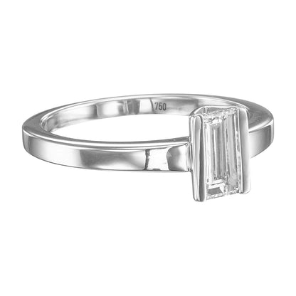 18K White Gold Solitatire Ring With 0.58 TCW Natural Diamond