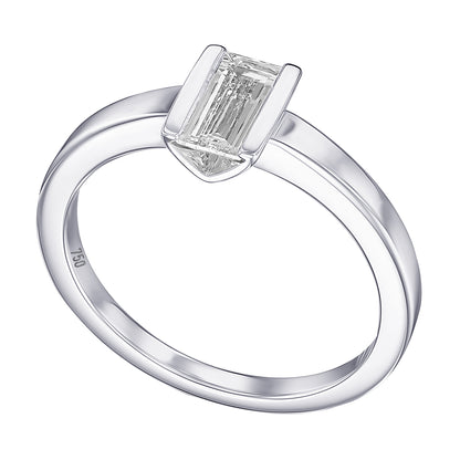 18K White Gold Solitatire Ring With 0.58 TCW Natural Diamond