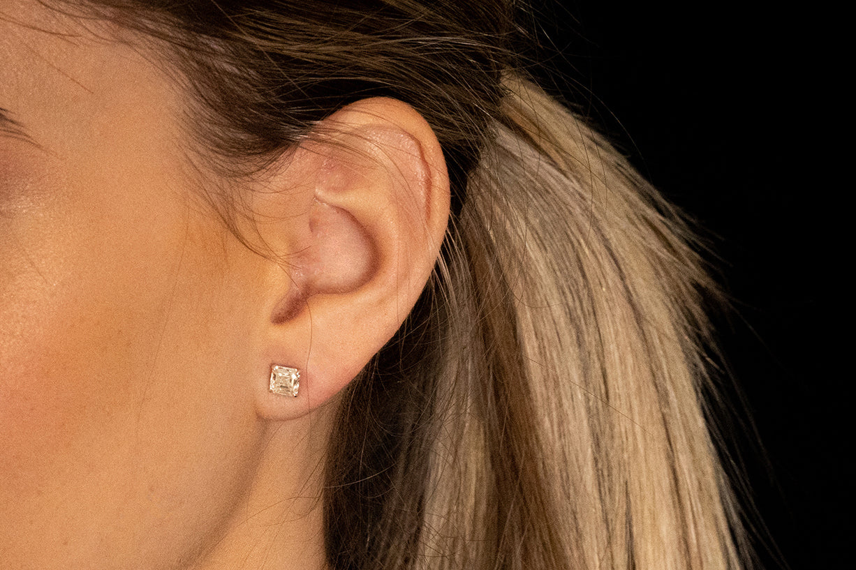18K White Gold Stud Earrings With 1.83 TCW Natural Diamond