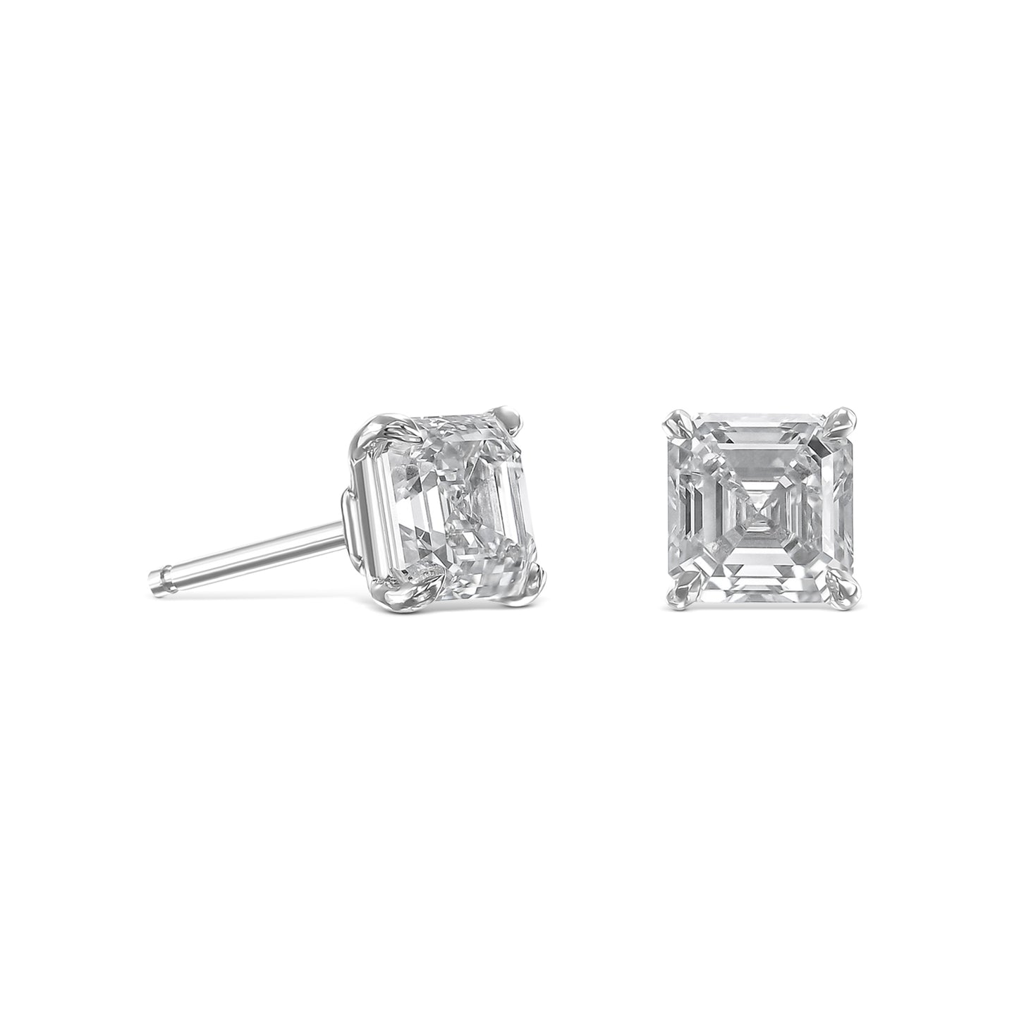 18K White Gold Stud Earrings With 1.83 TCW Natural Diamond