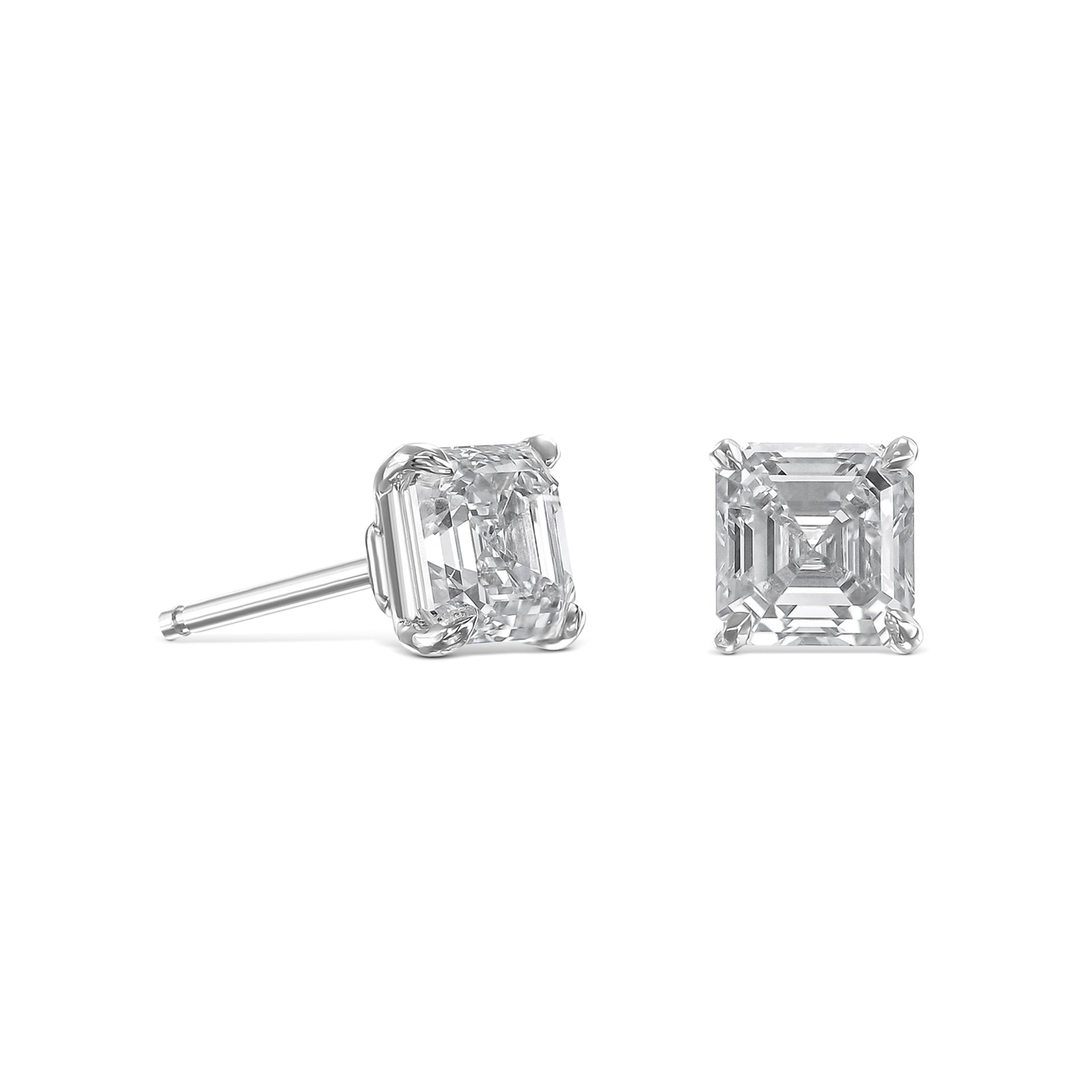 18K White Gold Stud Earrings With 1.83 TCW Natural Diamond