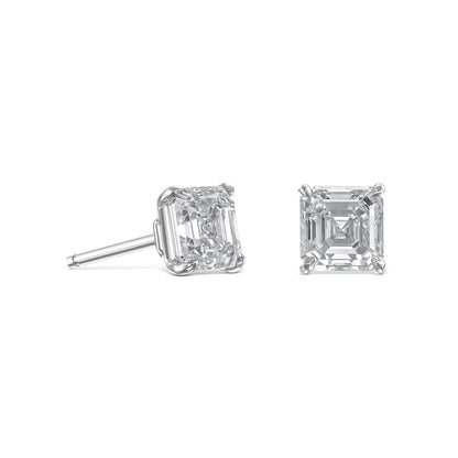 18K White Gold Stud Earrings With 1.83 TCW Natural Diamond