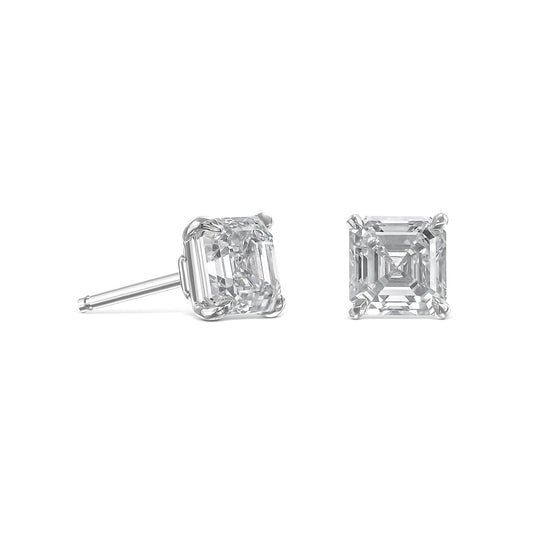 18K White Gold Stud Earrings With 1.83 TCW Natural Diamond