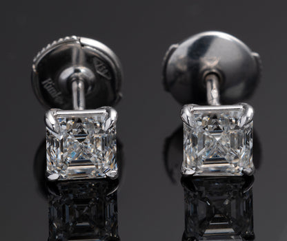18K White Gold Stud Earrings With 1.84 TCW Natural Diamond