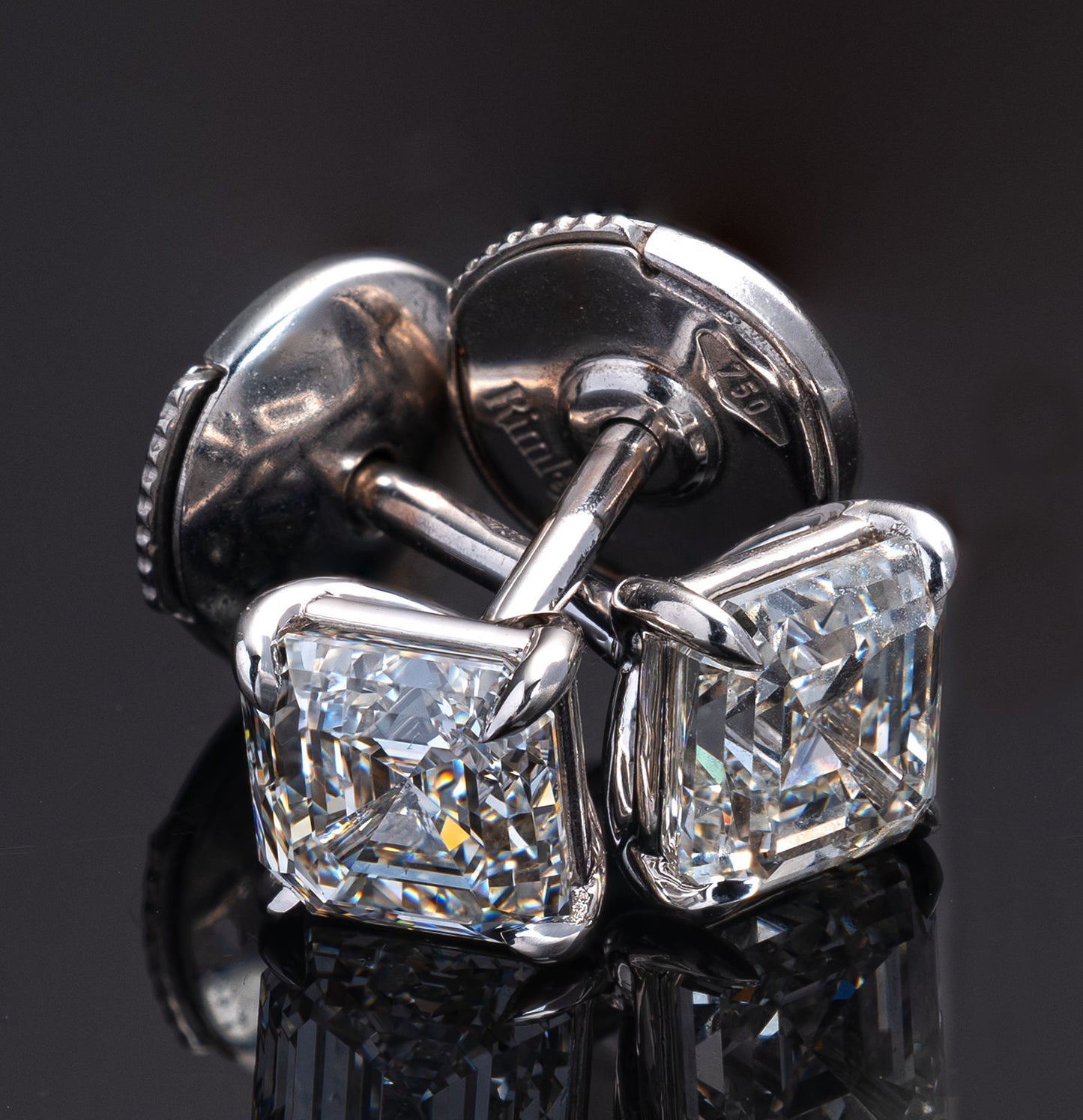 18K White Gold Stud Earrings With 1.85 TCW Natural Diamond