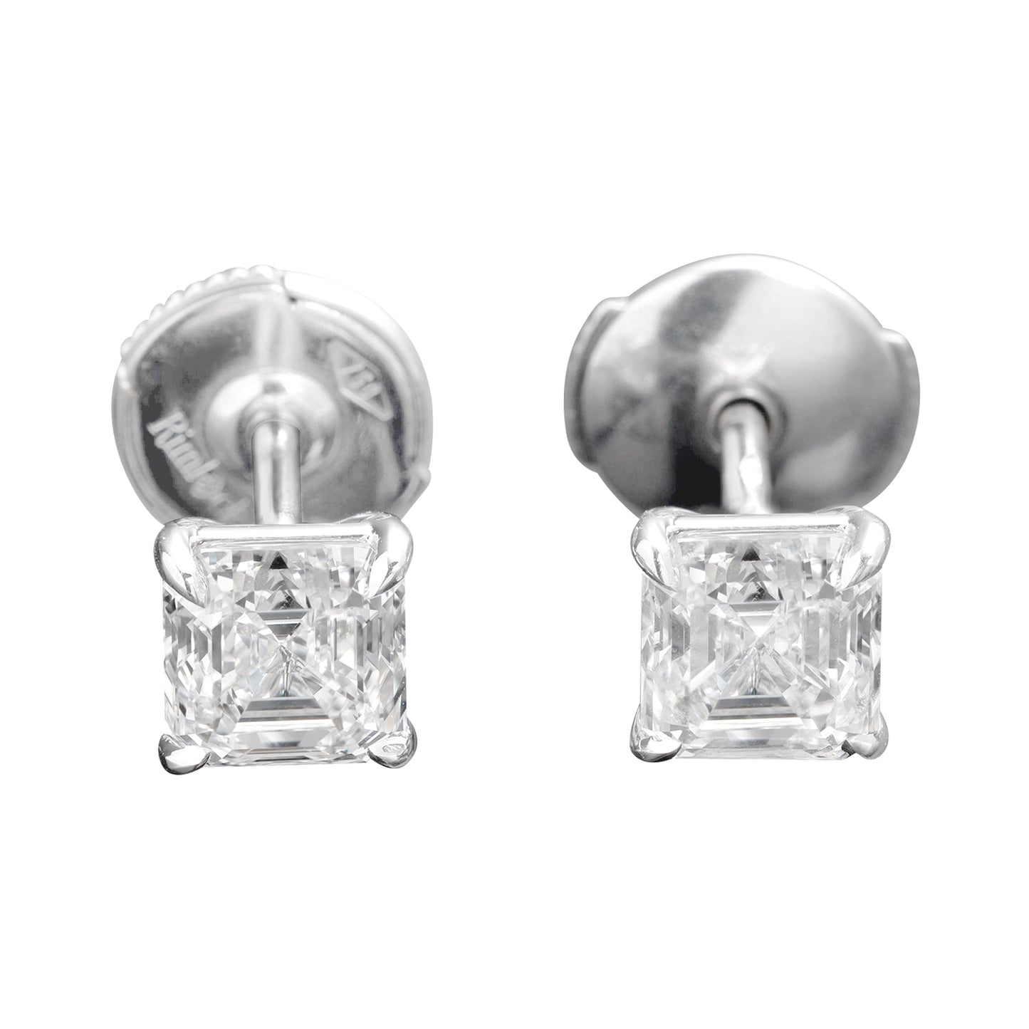 18K White Gold Stud Earrings With 1.85 TCW Natural Diamond