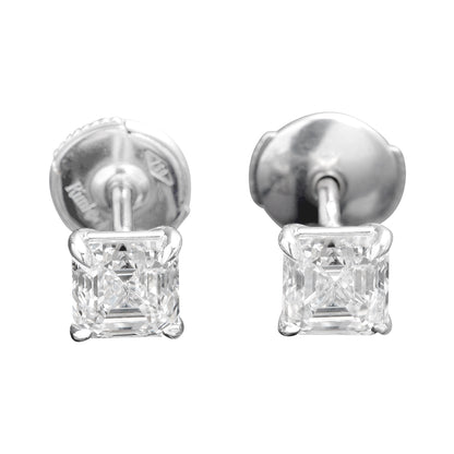 18K White Gold Stud Earrings With 1.85 TCW Natural Diamond