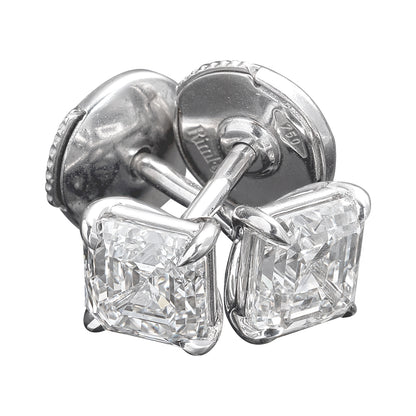 18K White Gold Stud Earrings With 1.85 TCW Natural Diamond