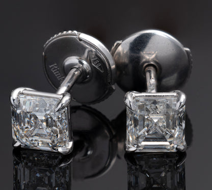 18K White Gold Stud Earrings With 1.85 TCW Natural Diamond