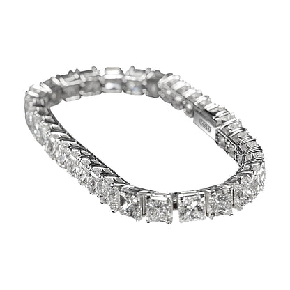 18K White Gold Tennis Bracelet With 29.70 TCW Natural Diamond