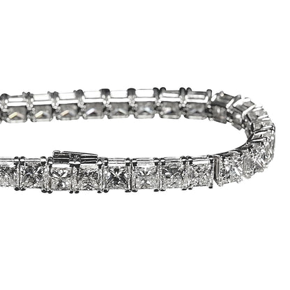 18K White Gold Tennis Bracelet With 29.70 TCW Natural Diamond