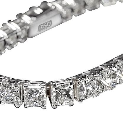 18K White Gold Tennis Bracelet With 29.70 TCW Natural Diamond