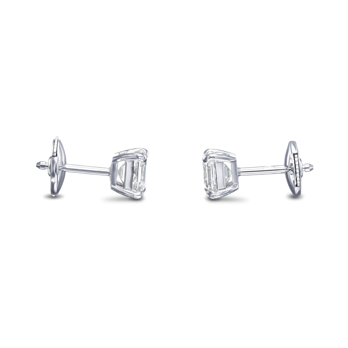 18K White Gold Stud Earrings With 1.84 TCW Natural Diamond