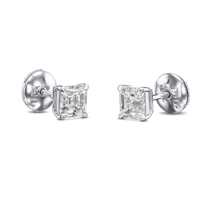18K White Gold Stud Earrings With 1.84 TCW Natural Diamond