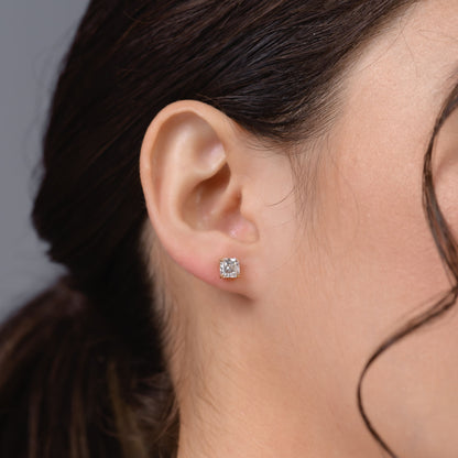 18K Rose Gold Stud Earrings With 1.84 TCW Natural Diamond