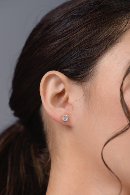 18K Rose Gold Stud Earrings With 1.84 TCW Natural Diamond