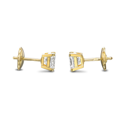 18K Yellow Gold Stud Earrings With 1.80 TCW Natural Diamond