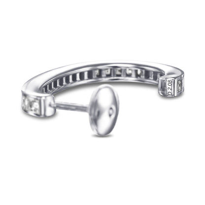 18K White Gold Hoop Earrings With 2.08 TCW Natural Diamond