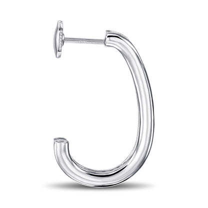 18K White Gold Hoop Earrings With 2.08 TCW Natural Diamond