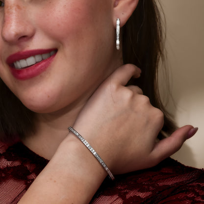 18K White Gold Tennis Bracelet With 5.04 TCW Natural Diamond