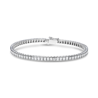 18K White Gold Tennis Bracelet With 5.04 TCW Natural Diamond