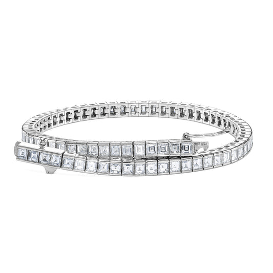 18K White Gold Tennis Bracelet With 5.04 TCW Natural Diamond
