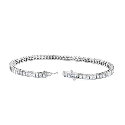 18K White Gold Tennis Bracelet With 5.04 TCW Natural Diamond