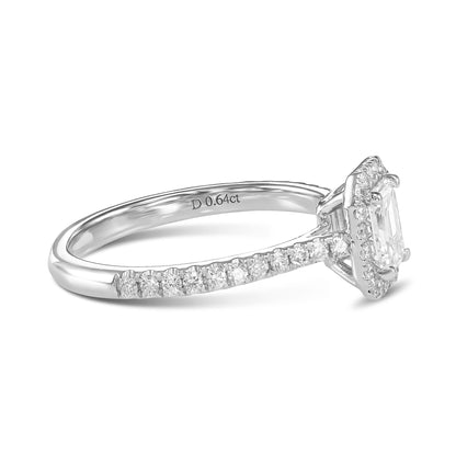 18K White Gold Engagement Ring With 0.92 TCW Natural Diamond