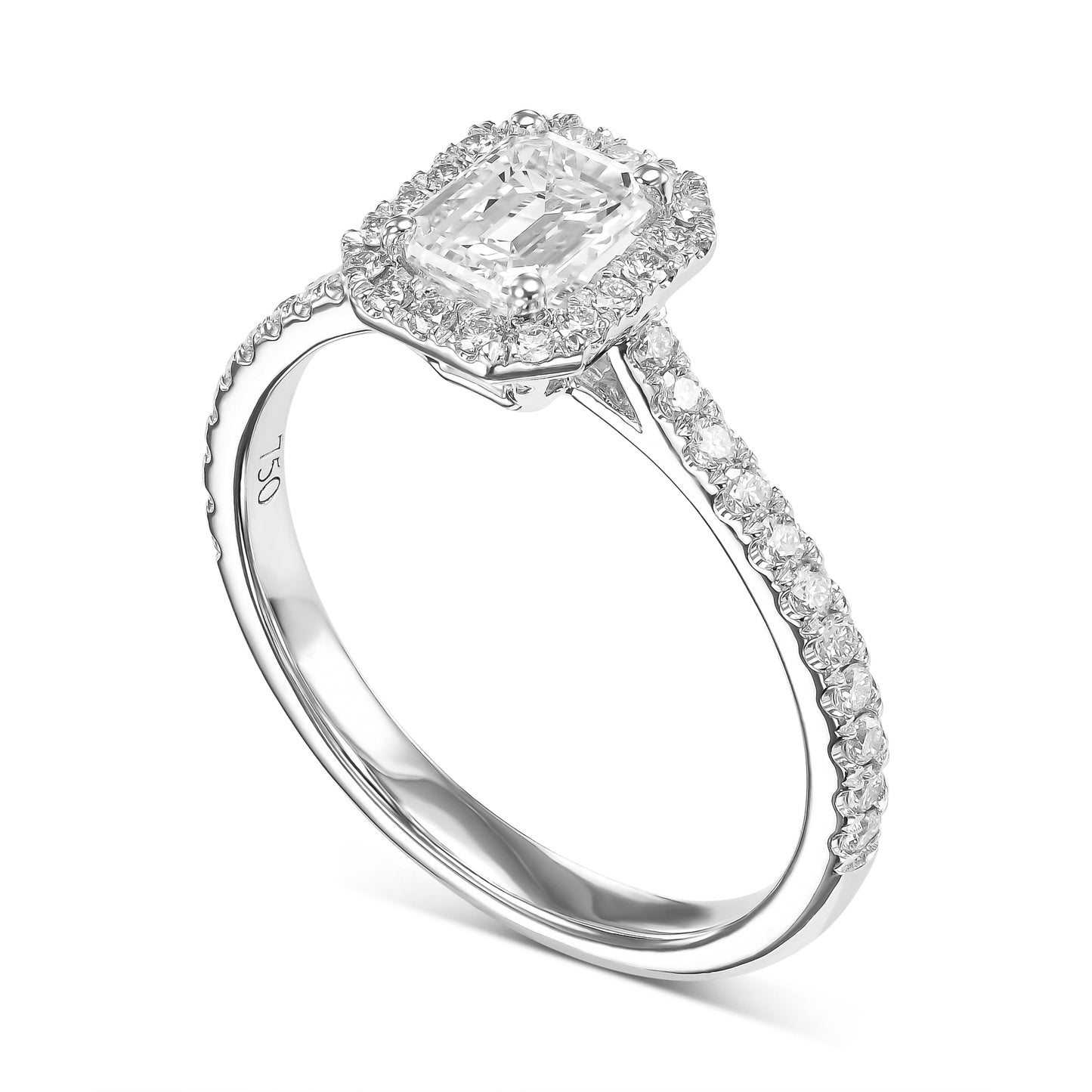 18K White Gold Engagement Ring With 0.92 TCW Natural Diamond