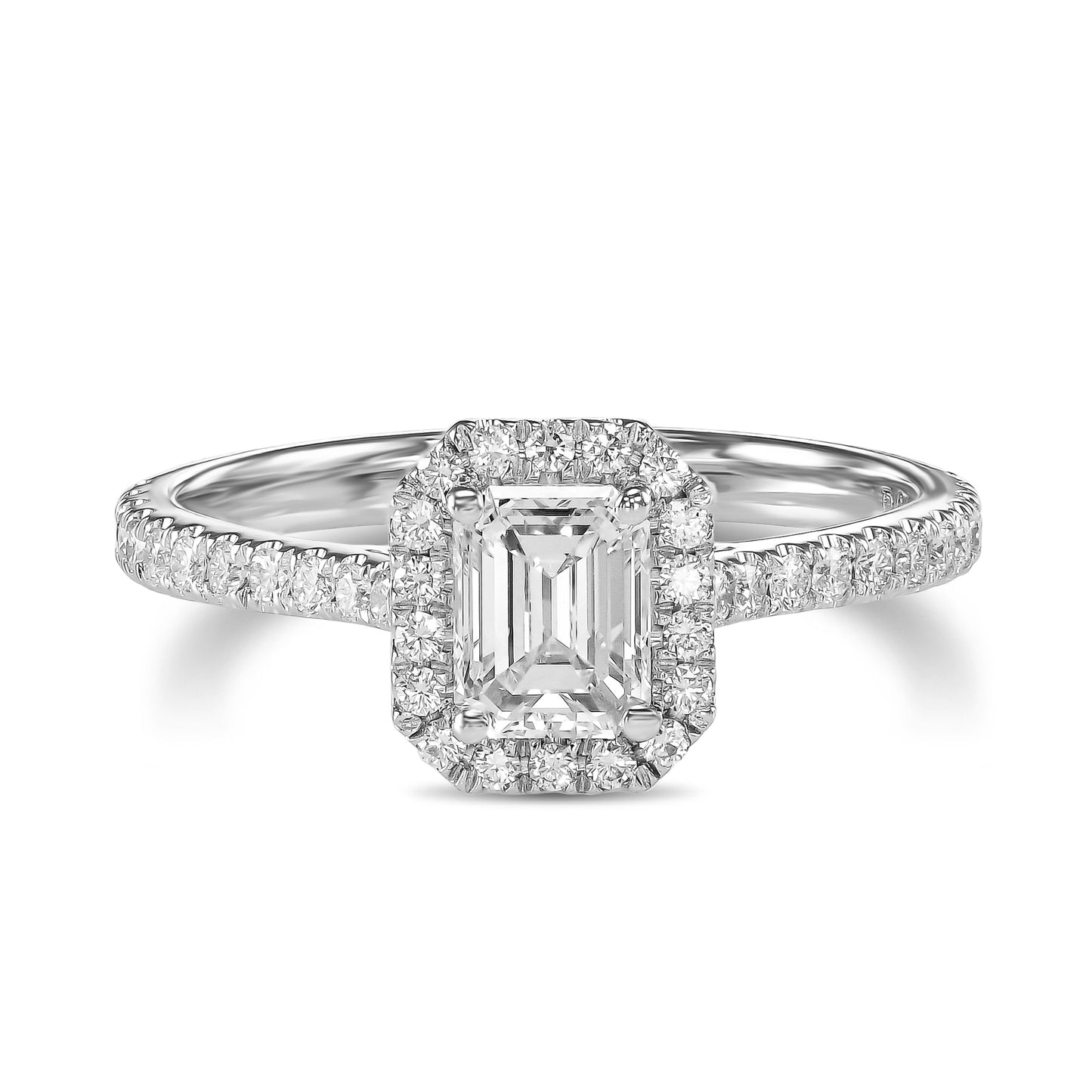 18K White Gold Engagement Ring With 0.92 TCW Natural Diamond