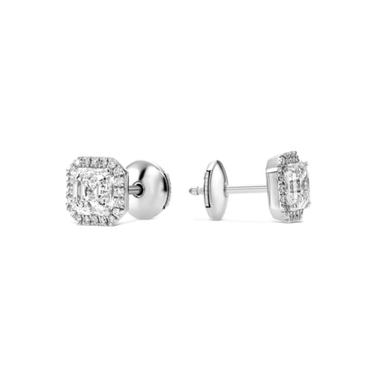 18K White Gold Stud Earrings With 1.85 TCW Natural Diamond