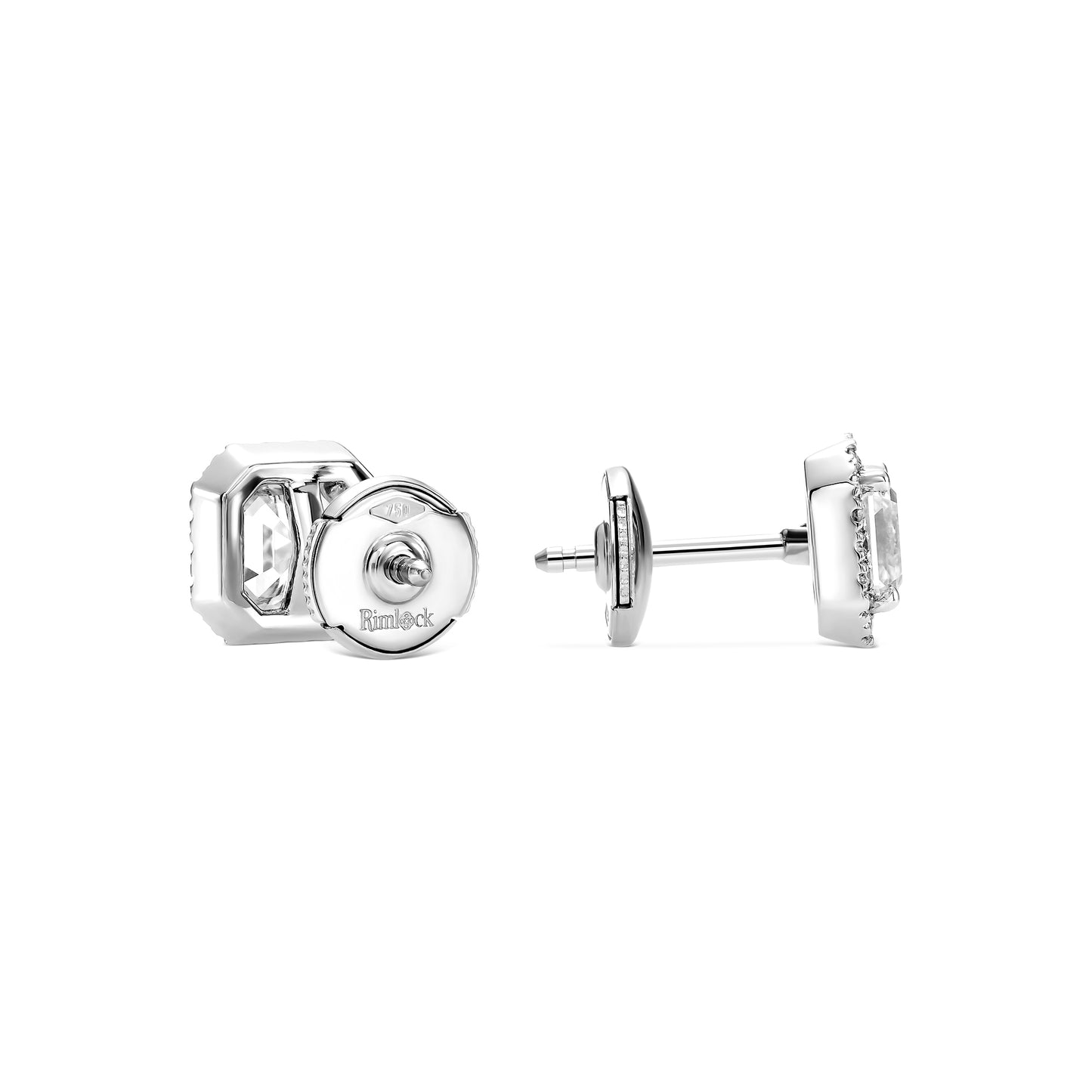 18K White Gold Stud Earrings With 1.85 TCW Natural Diamond