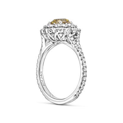 18K White Gold Ring With 2.31 Diamond - Natural Fancy Colored Diamond Main Stone