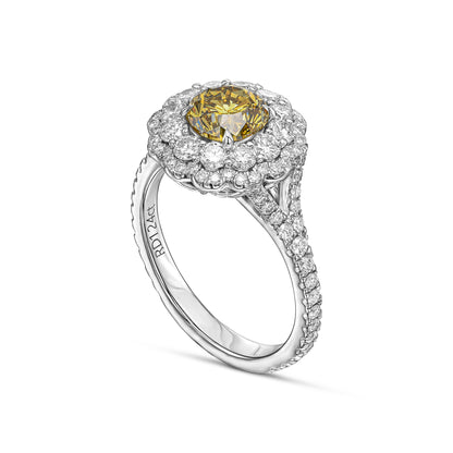 18K White Gold Ring With 2.31 Diamond - Natural Fancy Colored Diamond Main Stone