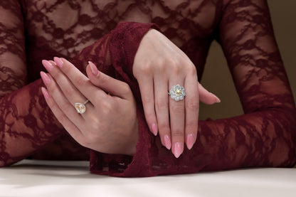 18K Rose Gold Ring With 3.18 TCW Natural Diamond - Natural Fancy Colored Diamond Main Stone