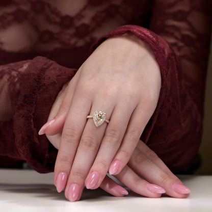 18K Rose Gold Ring With 3.18 TCW Natural Diamond - Natural Fancy Colored Diamond Main Stone