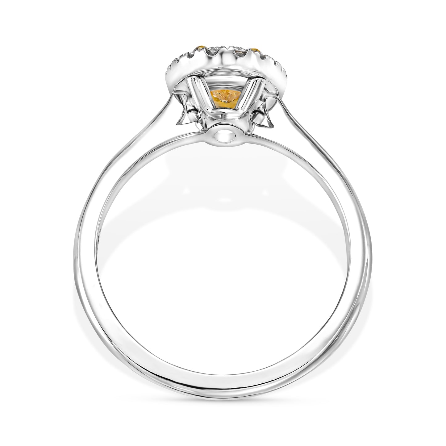 18K White Gold Ring With 1.15 TCW Natural Diamond - Natural Fancy Colored Diamond Main Stone