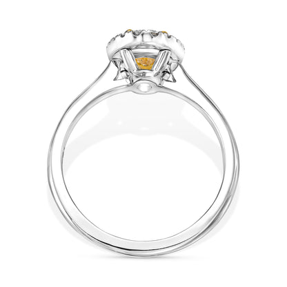 18K White Gold Ring With 1.15 TCW Natural Diamond - Natural Fancy Colored Diamond Main Stone