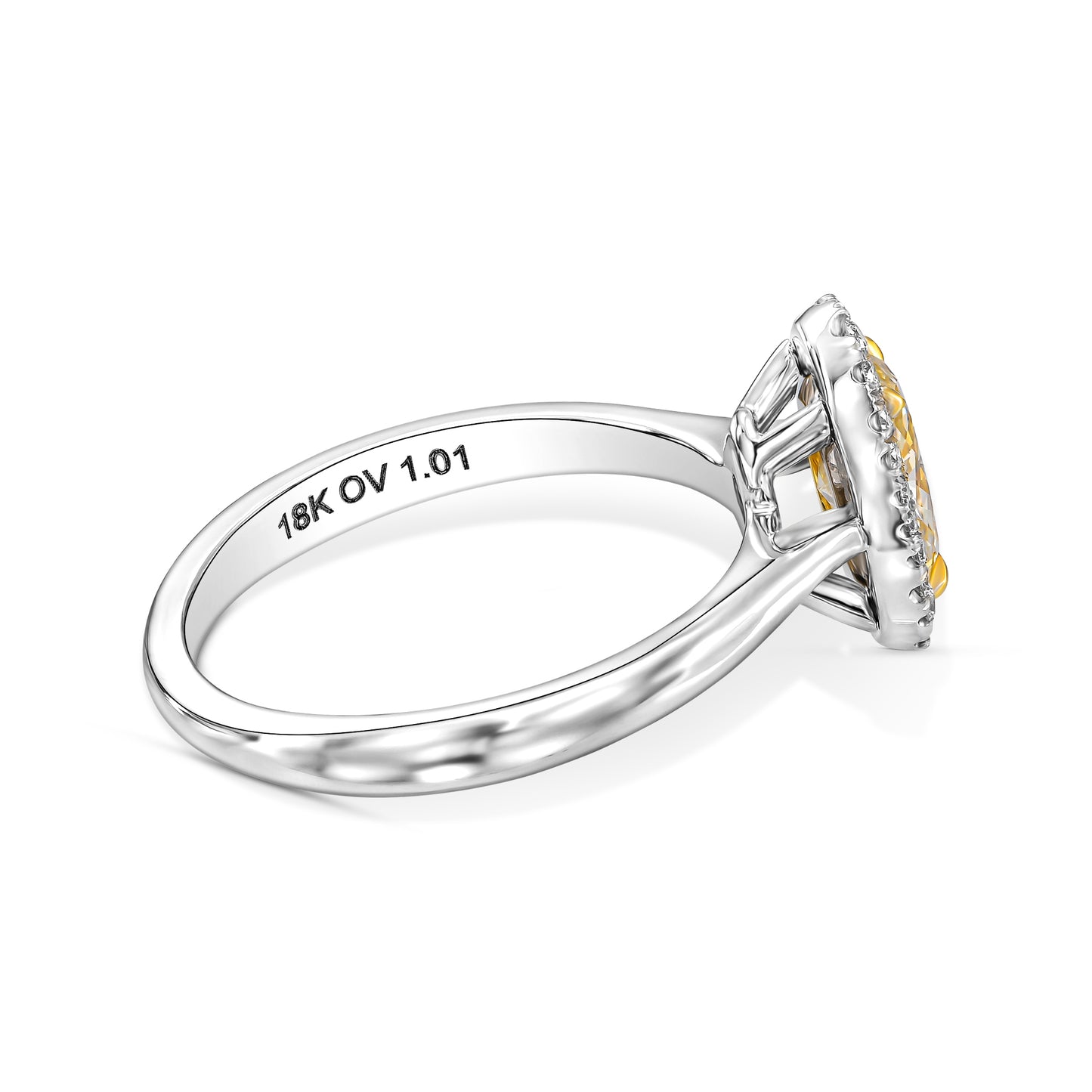 18K White Gold Ring With 1.15 TCW Natural Diamond - Natural Fancy Colored Diamond Main Stone
