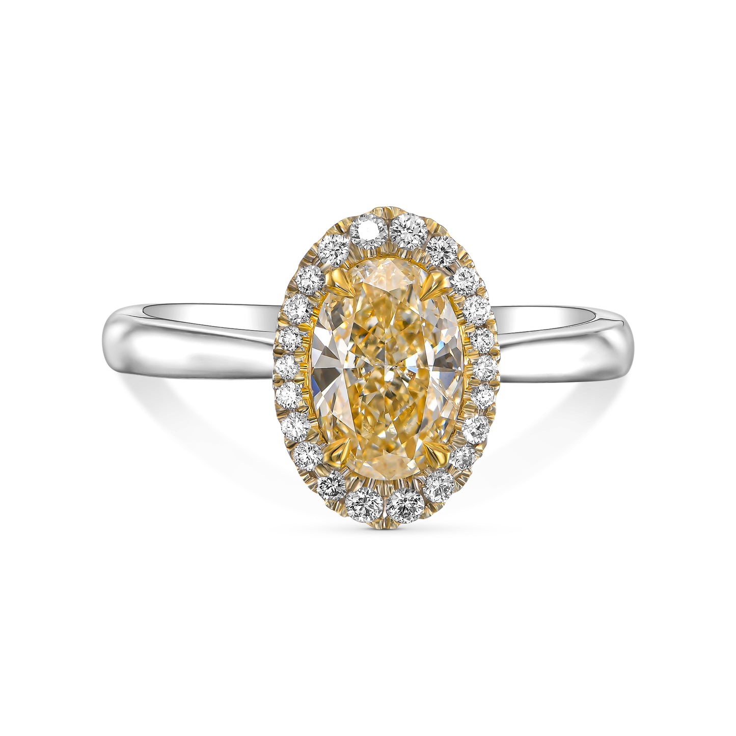 18K White Gold Ring With 1.15 TCW Natural Diamond - Natural Fancy Colored Diamond Main Stone