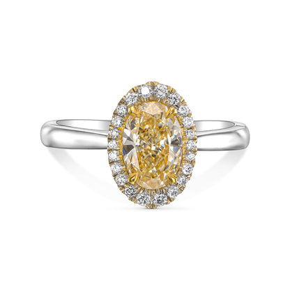 18K White Gold Ring With 1.15 TCW Natural Diamond - Natural Fancy Colored Diamond Main Stone