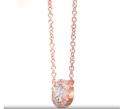 14K Rose Gold Pendant Necklace With 0.54 TCW Natural Diamond