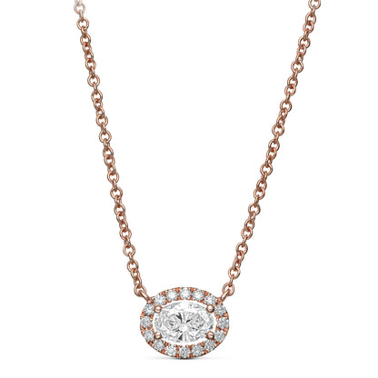 14K Rose Gold Pendant Necklace With 0.54 TCW Natural Diamond
