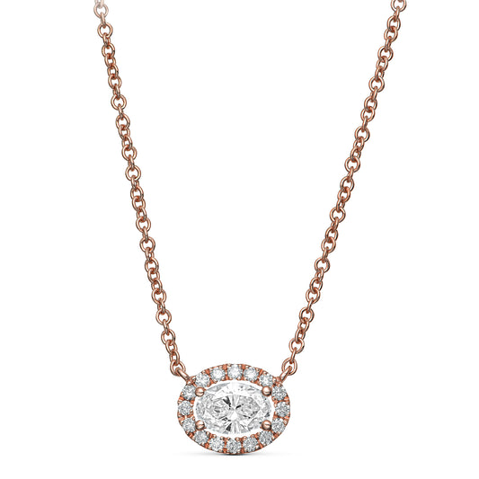 14K Rose Gold Pendant Necklace With 0.54 TCW Natural Diamond
