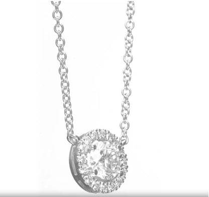 14K White Gold Pendant Necklace With 0.63 TCW Natural Diamond