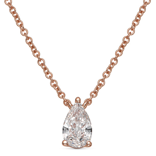14K Rose Gold Pendant Necklace With 0.54 TCW Natural Diamond