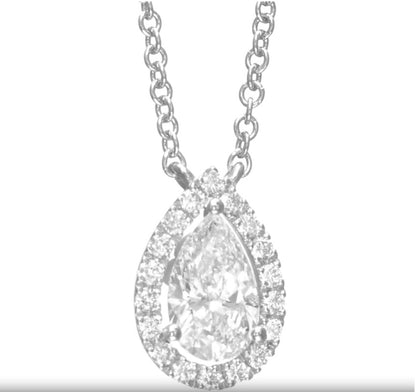 14K White Gold Pendant Necklace With 0.71 TCW Natural Diamond
