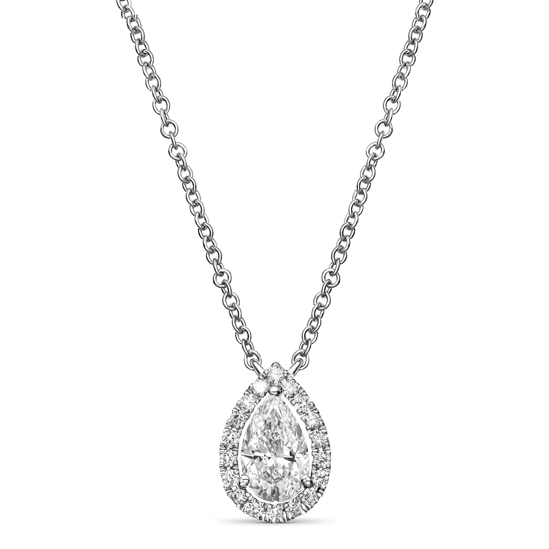 14K White Gold Pendant Necklace With 0.71 TCW Natural Diamond