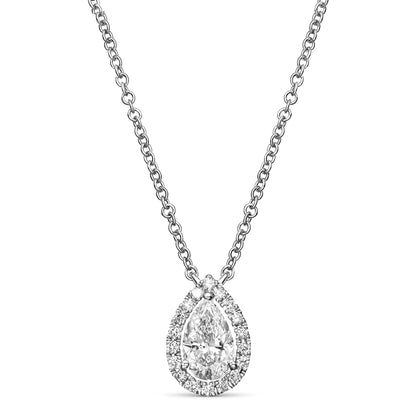 14K White Gold Pendant Necklace With 0.71 TCW Natural Diamond